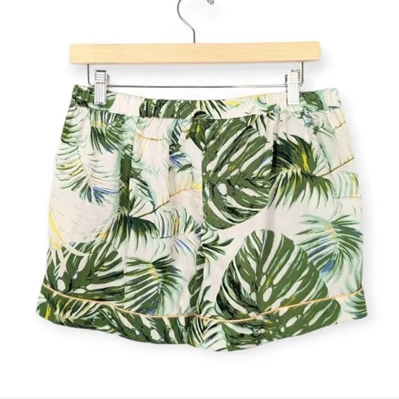 TABITHA WEBB INTIMATES | Anthropologie Tropical Leaf Print Women's Satin PJ Set - Picture 13 of 15